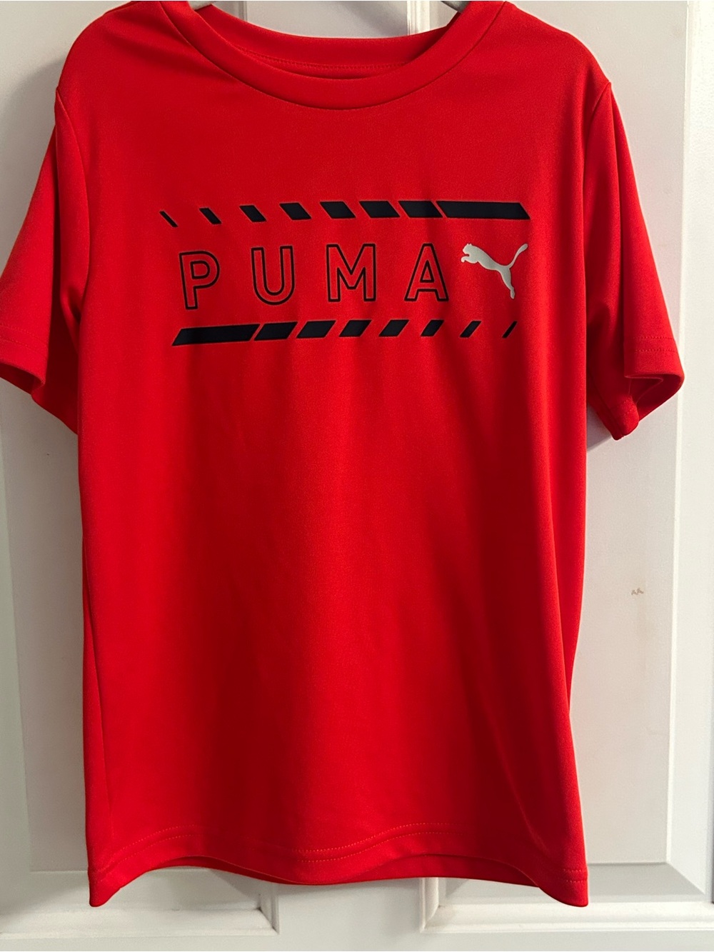 Boys Puma Red Tee with Black Logo and White Puma